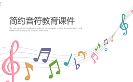 彩色音符背景的动态音乐教育培训幻灯片PPT模板