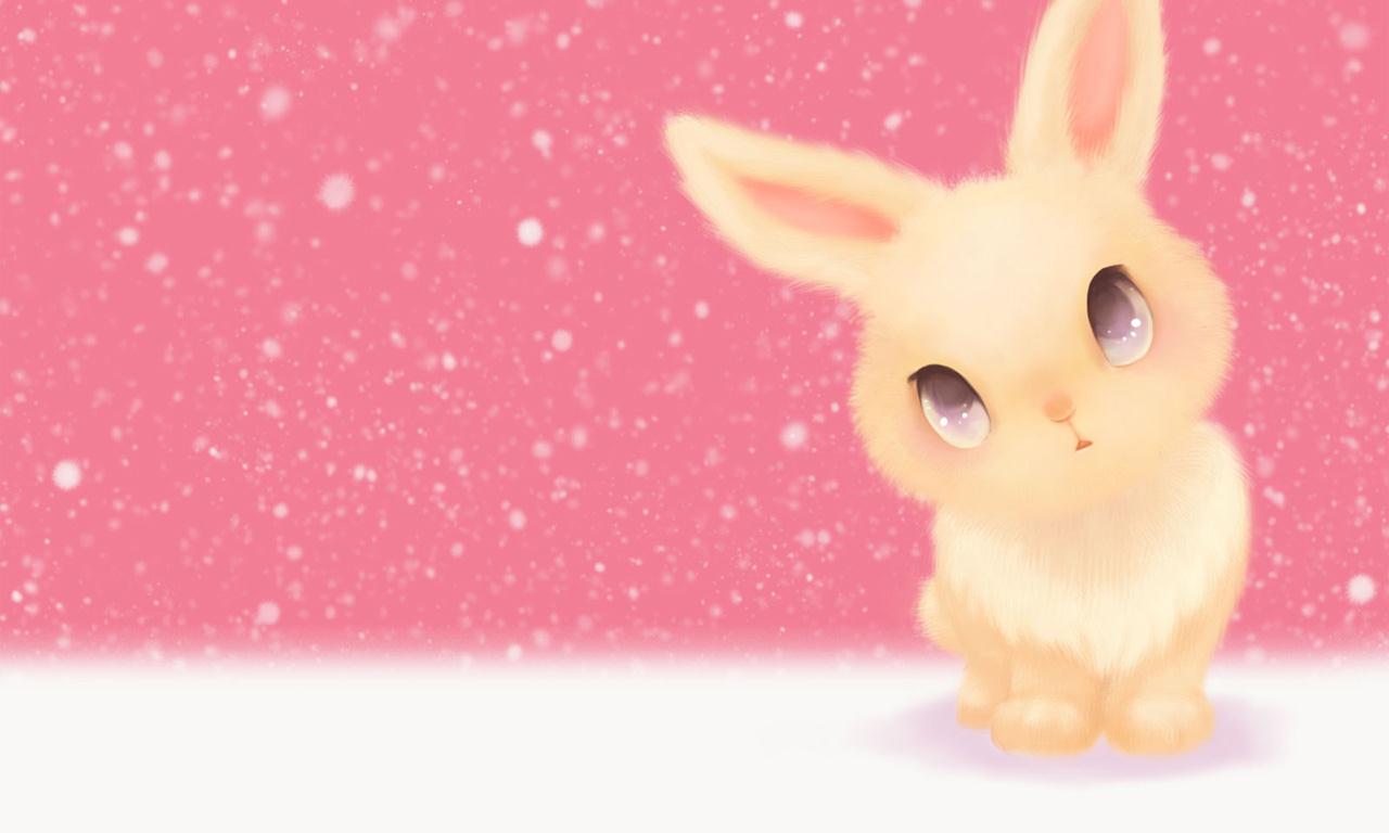 粉色可爱的小兔子幻灯片PPT模板素材免费下载