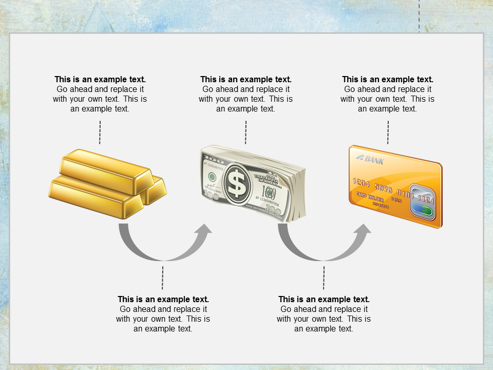 15张精美金币金融相关的PPT图表素材下载