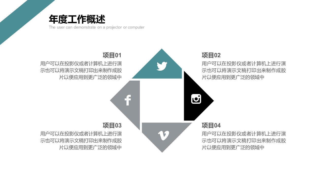 大气简洁绿色工作汇报幻灯片PPT模板下载