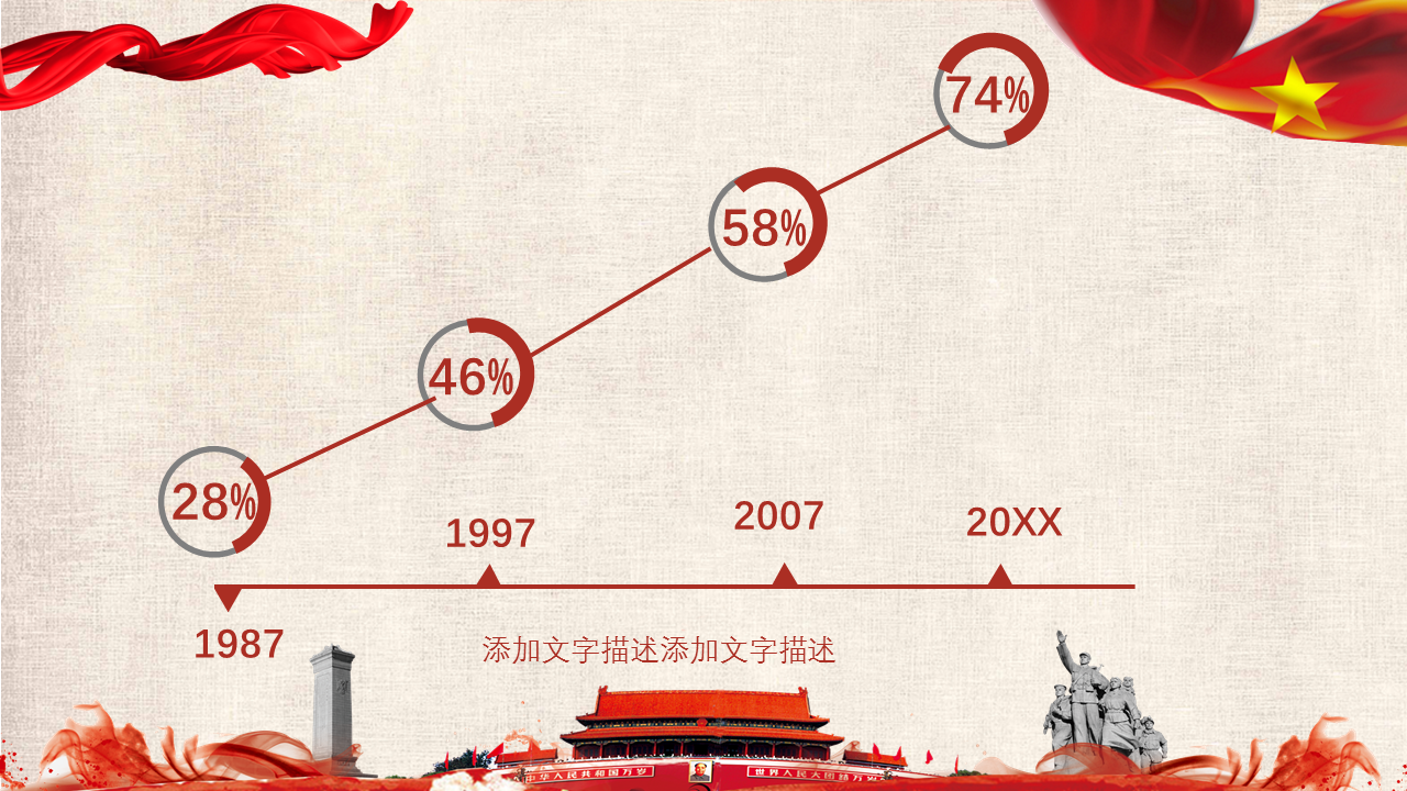 喜迎国庆节中华人民共和国成立7x周年幻灯片PPT模板免费下载