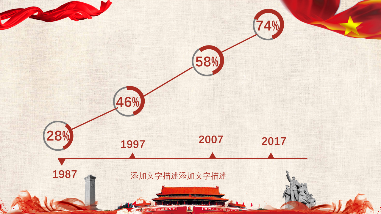 喜迎国庆节中华人民共和国成立7x周年幻灯片PPT模板免费下载