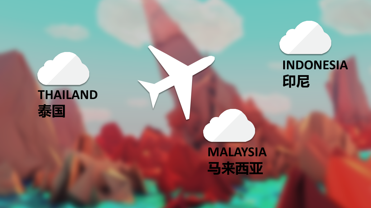 东南亚旅游攻略幻灯片PPT模板免费下载