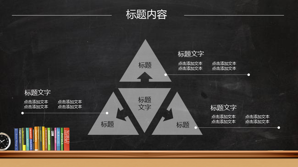 简洁黑板背景的教学幻灯片PPT课件模板下载