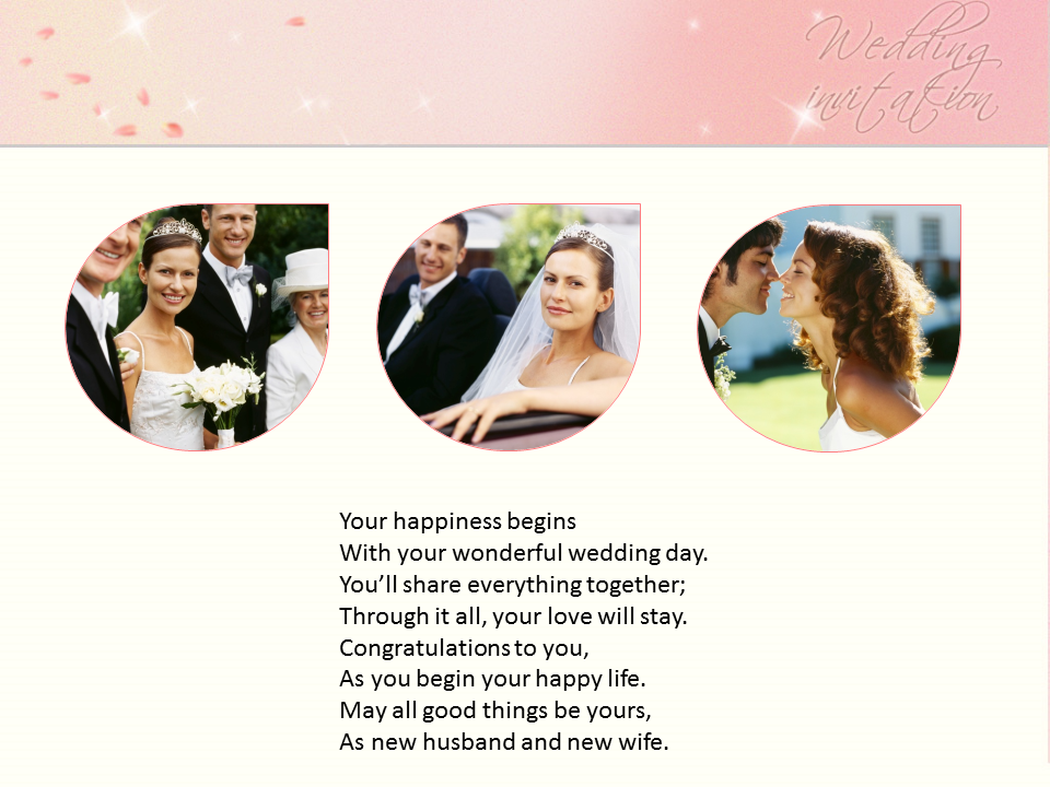 粉色玫瑰背景的浪漫婚礼幻灯片PPT模板免费下载