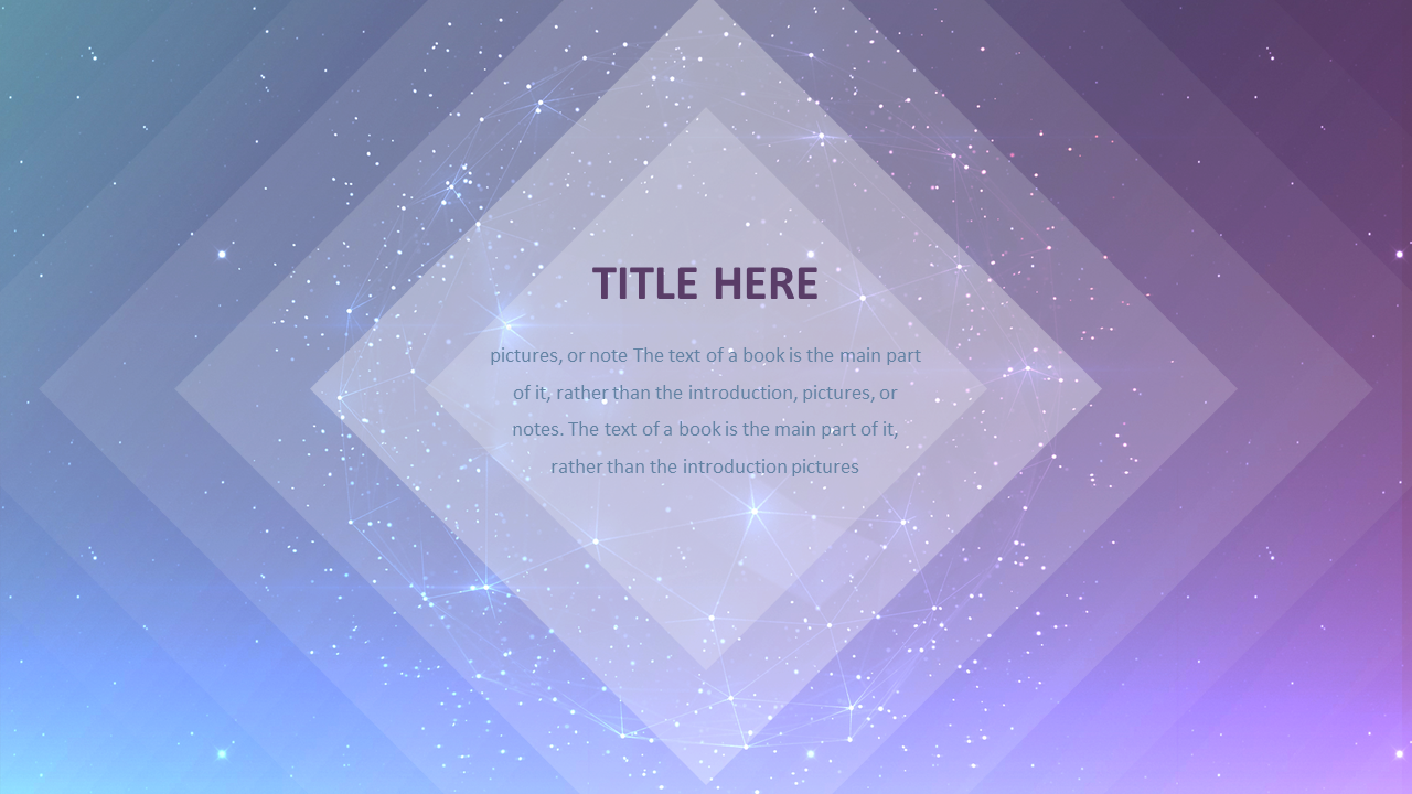 紫色星空背景的科技行业幻灯片PPT模板免费下载
