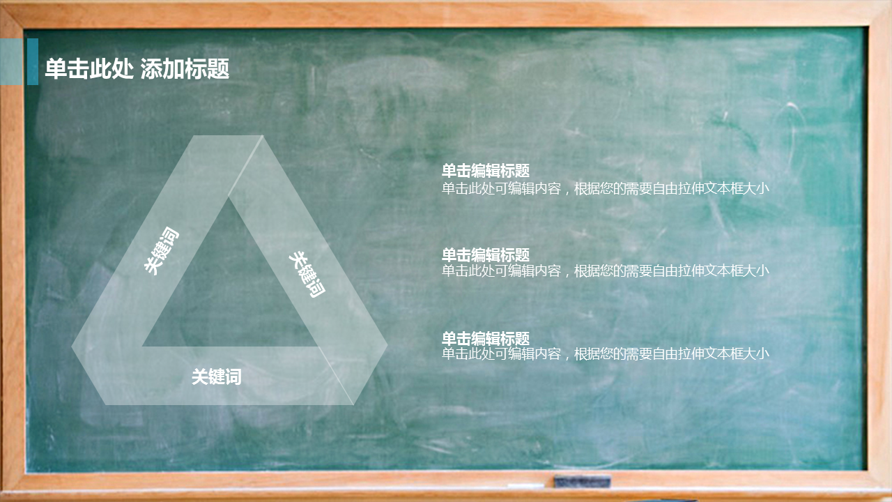 教室黑板背景的教育行业工作总结汇报PPT模板