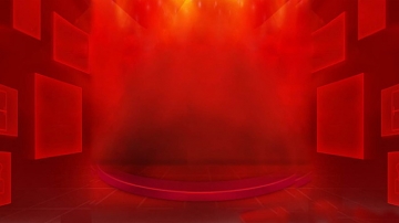 红色抽象舞台幻灯片PPT模板素材背景图片下载