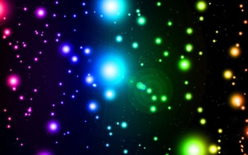 黑色背景彩色光晕星光幻灯片PPT模板素材背景图片下载