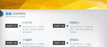 欧美蓝灰扁平化企业简介幻灯片PPT图表