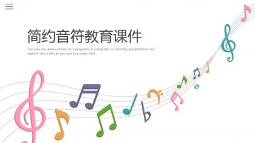 彩色音符背景的动态音乐教育培训幻灯片PPT模板